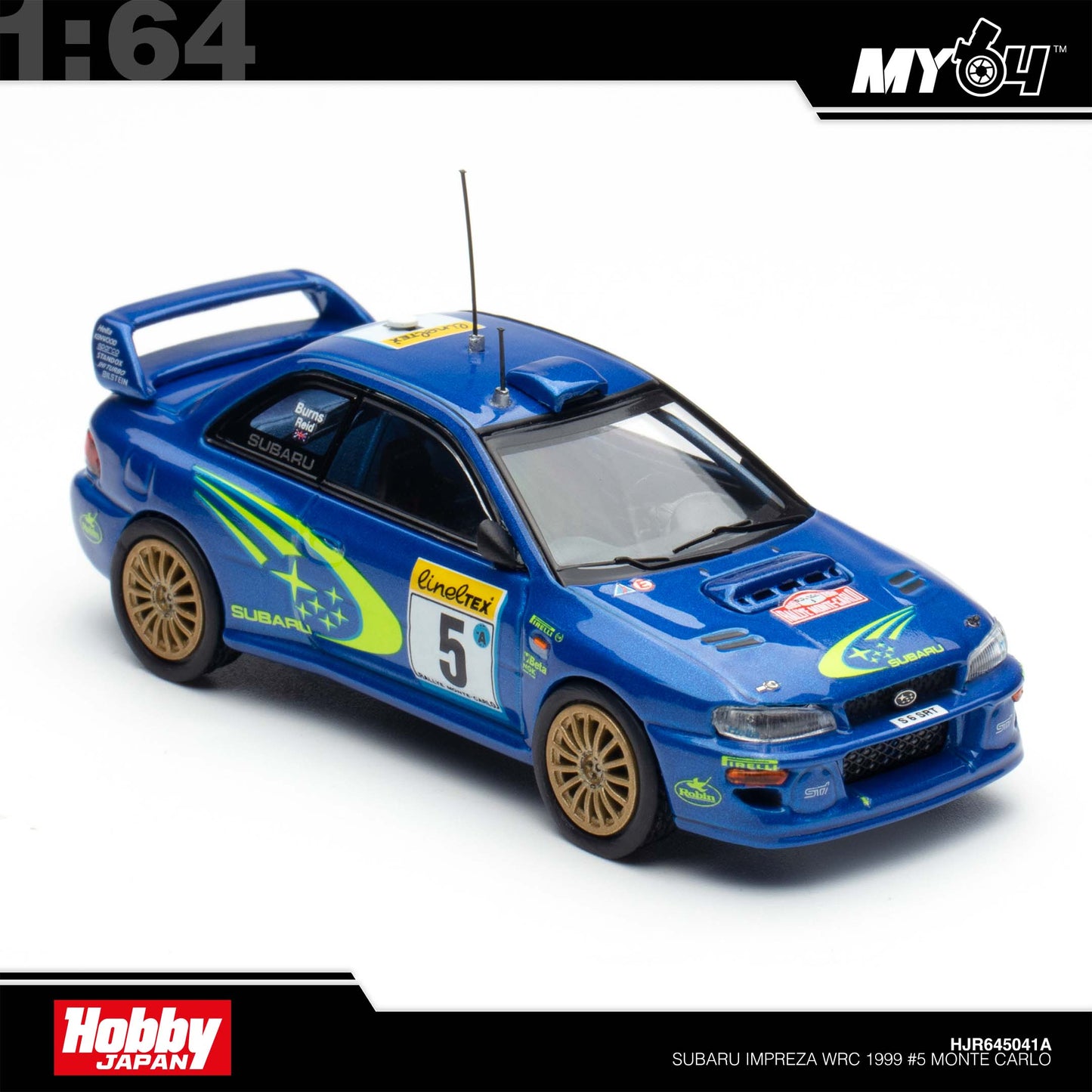[Hobby Japan] 1:64 Subaru Impreza WRC - 1999 #5 (MONTE CARLO)