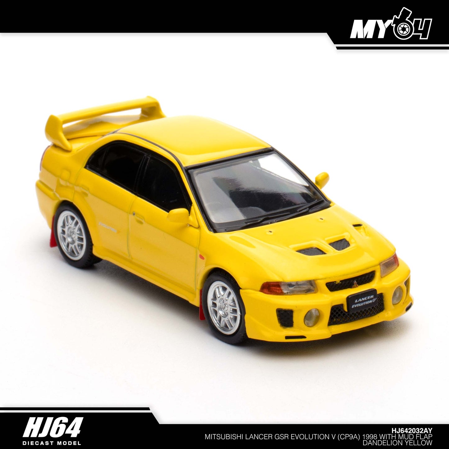 [Hobby Japan] Mitsubishi Lancer GSR Evolution 5 (CP9A) 1998 with Mud Flap - Dandelion Yellow