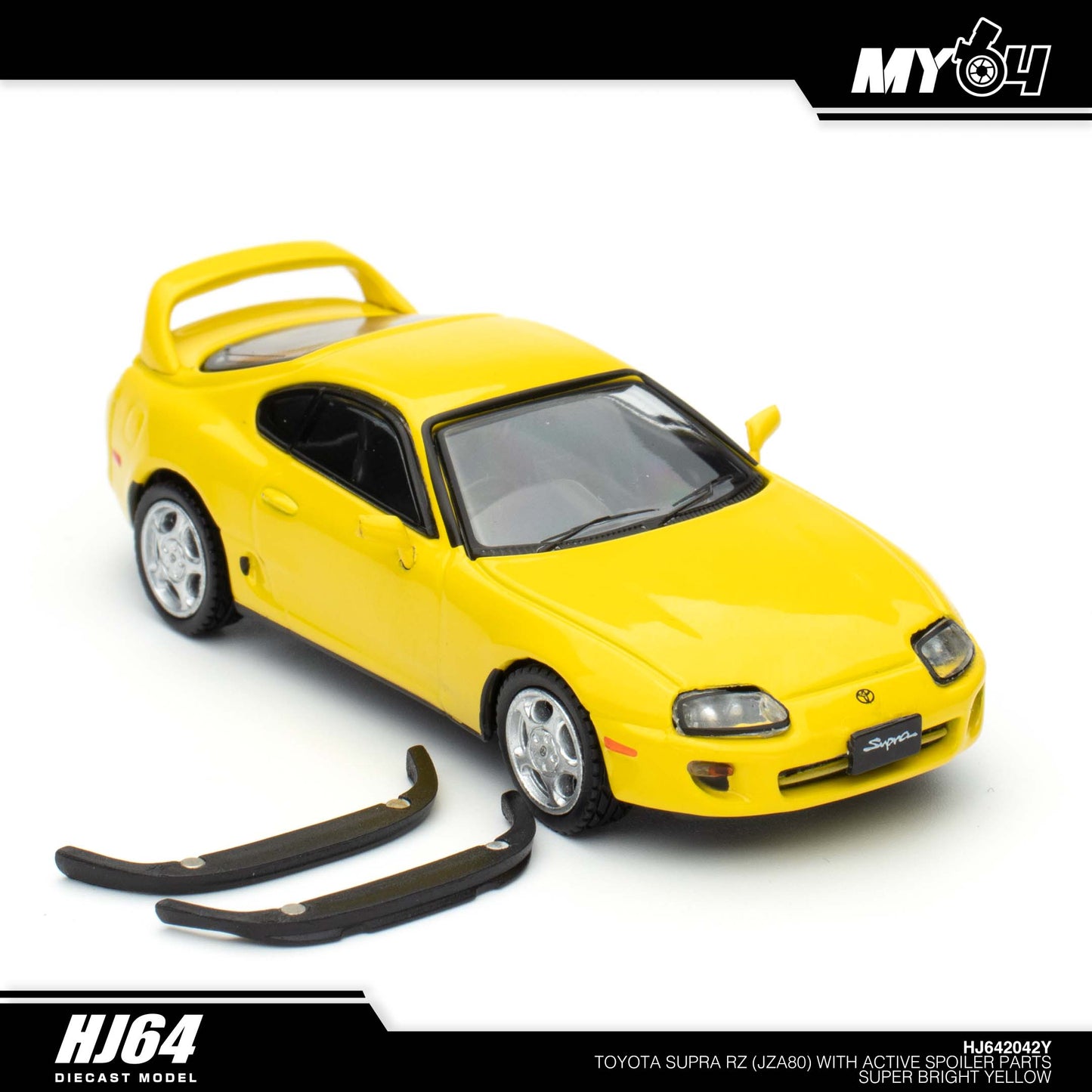 [Hobby Japan] Toyota SUPRA RZ (JZA80) with Active Spoiler Parts - Super Bright Yellow