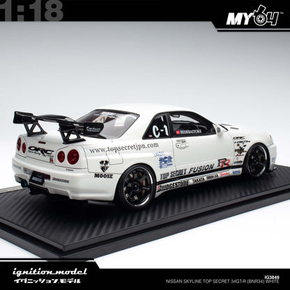 [Ignition Model] 1:18 Nissan Skyline Top Secret 34GT-R (BNR34) - White