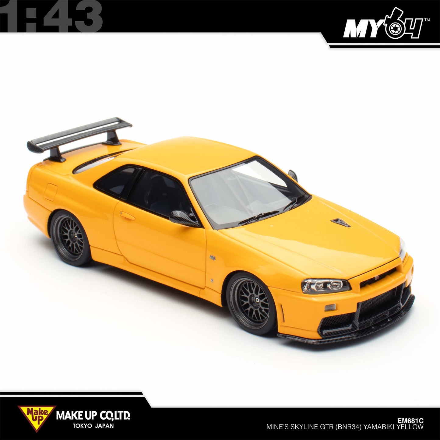 [Make Up] 1:43 Edilion BUILT BY LEGENDS Mine's Skyline GT-R(BNR34)  - YAMABIKI Yellow (Pearl Yellow)