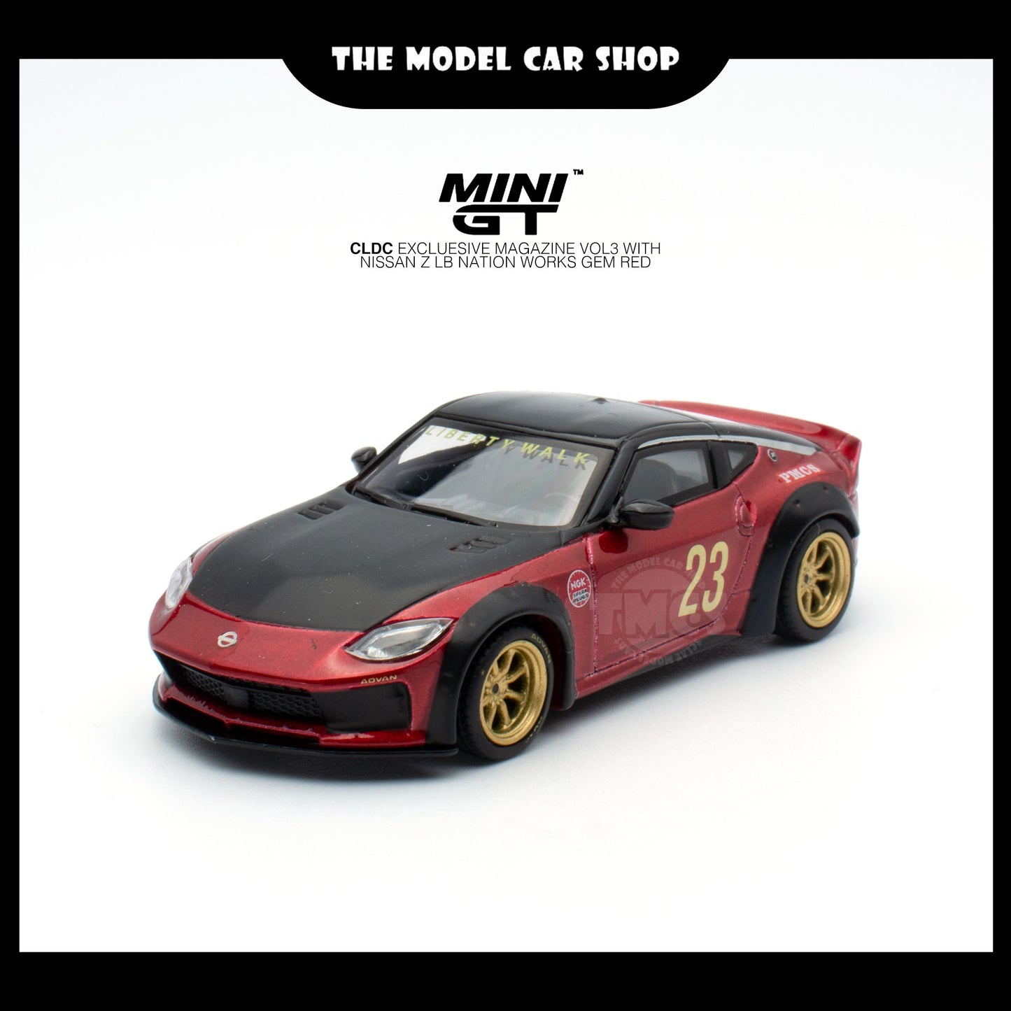[MINI GT] CLDC Exclusive Magazine VOL3 with Nissan Z LB Nation Works Gem Red - Chinese Version