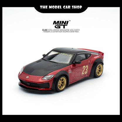 [MINI GT] CLDC Exclusive Magazine VOL3 with Nissan Z LB Nation Works Gem Red - English Version