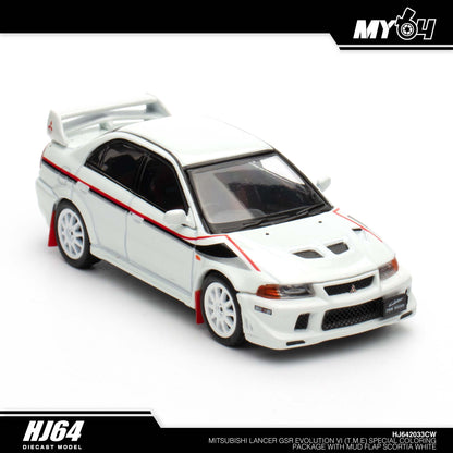 [Hobby Japan] Mitsubishi Lancer GSR Evolution 6 (T.M.E.) Special Coloring Package (GF-CP9A) 2000 with Mud Flap - Scortia White