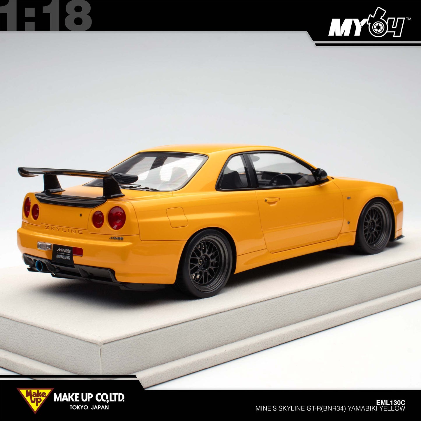 [Make Up] 1:18 Edilion BUILT BY LEGENDS Mine's Skyline GT-R(BNR34) - YAMABIKI Yellow (Pearl Yellow)