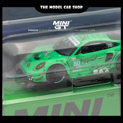 [MINI GT] Porsche 911 GT3 R #80 GTD AO Racing 2023 IMSA Sebring 12 Hrs Blister Packaging