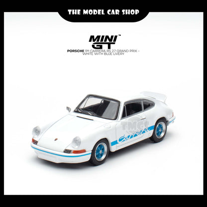 [MINI GT] Porsche 911 Carrera RS 2.7 Grand Prix - White with Blue Livery