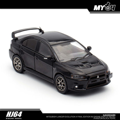 [Hobby Japan] Mitsubishi Lancer Evolution Ⅹ FINAL EDITION With Engine Display Model - Phantom Black Pearl