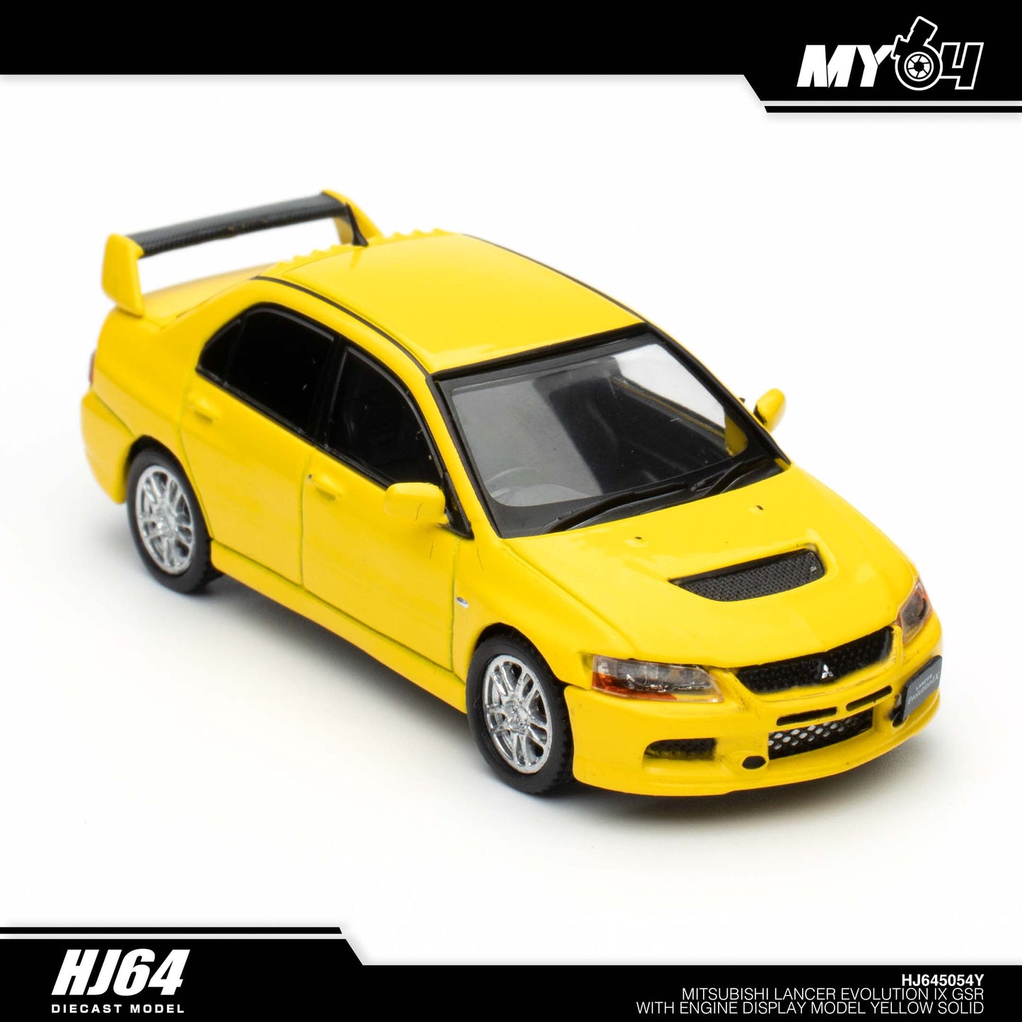 [Hobby Japan] Mitsubishi Lancer Evolution 9 GSR with Engine Display Model - Yellow Solid