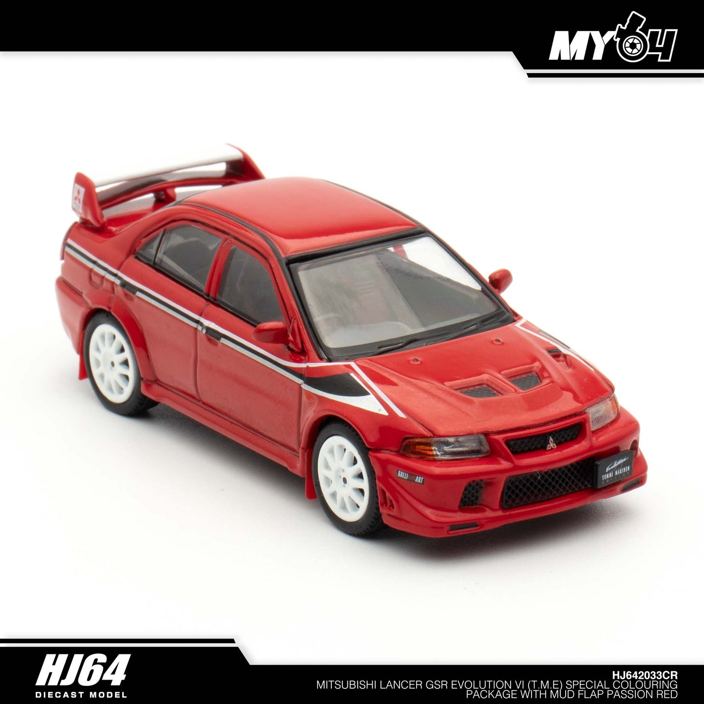 [Hobby Japan] Mitsubishi Lancer GSR Evolution 6 (T.M.E.) Special Coloring Package (GF-CP9A) 2000 with Mud Flap - Passion Red