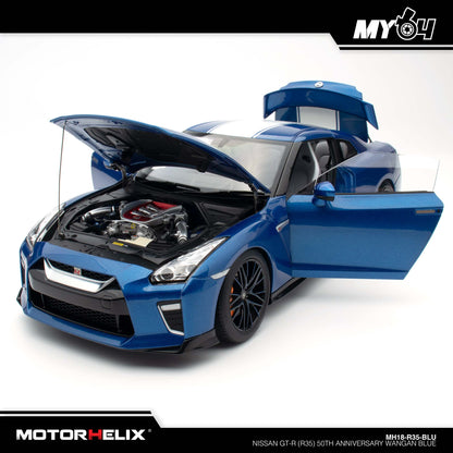 [Motorhelix] 1/18 Nissan GT-R (R35) 50th Anniversary - Wangan Blue