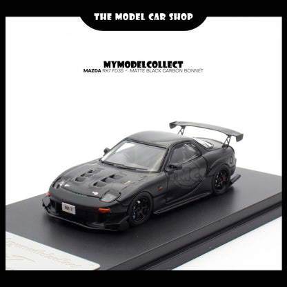 [Model Collect] Mazda RX7 FD3S -  Matte Black Carbon Bonnet