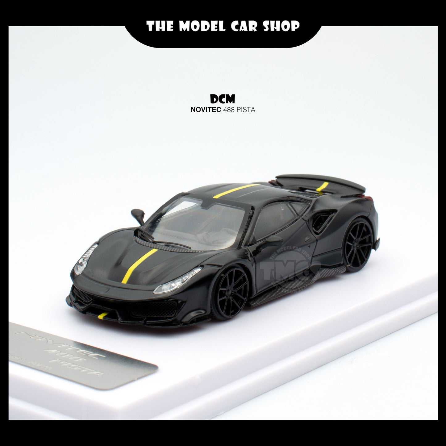 [DCM] Novitec 488 Pista - Matte Black with Yellow Stripe