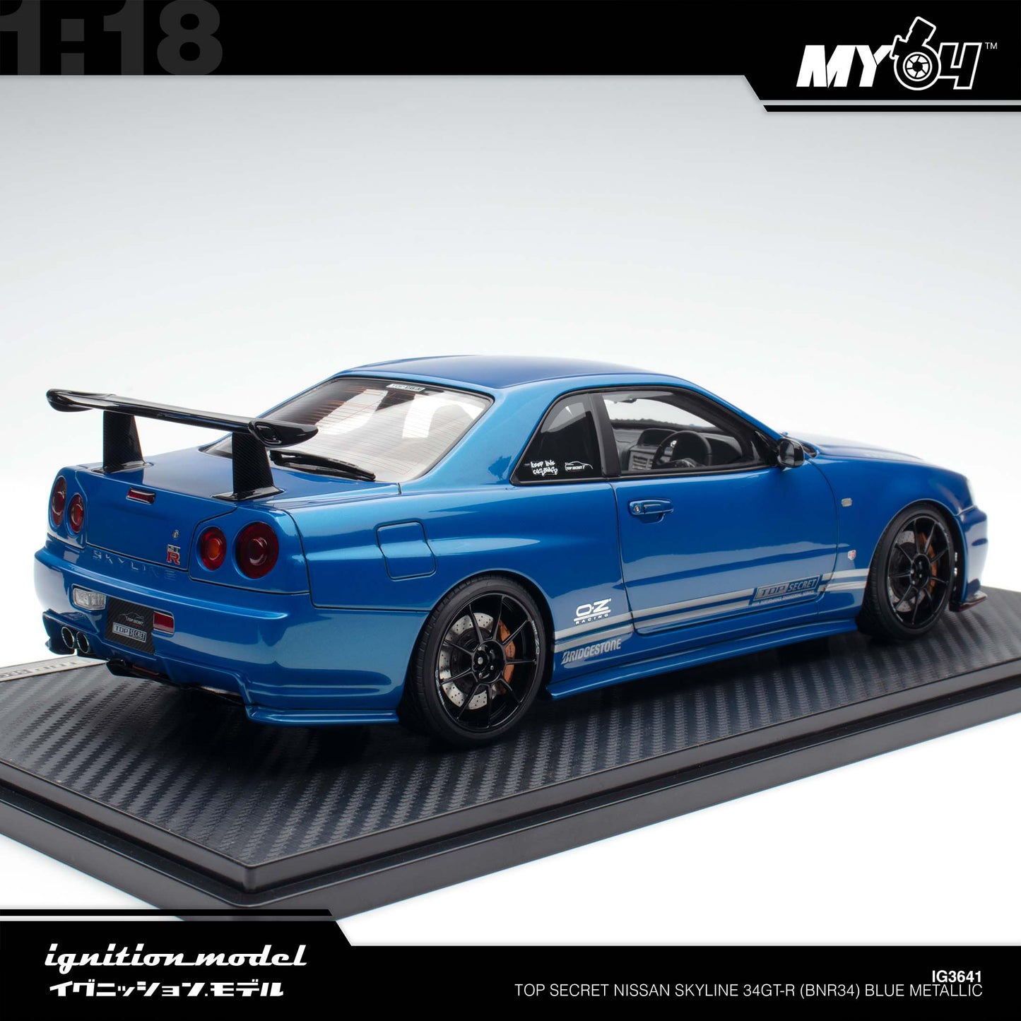 [Ignition Model] Top Secret Nissan Skyline 34GT-R (BNR34) - Blue Metallic