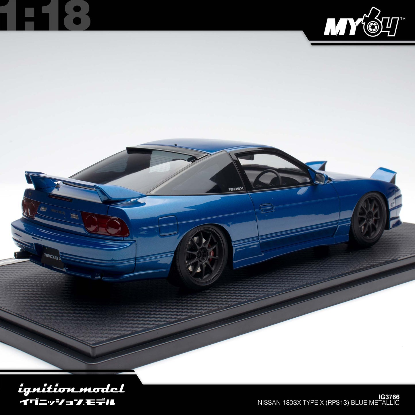 [Ignition Model]  1:18  Nissan 180SX Type X (RPS13) - Blue Metallic