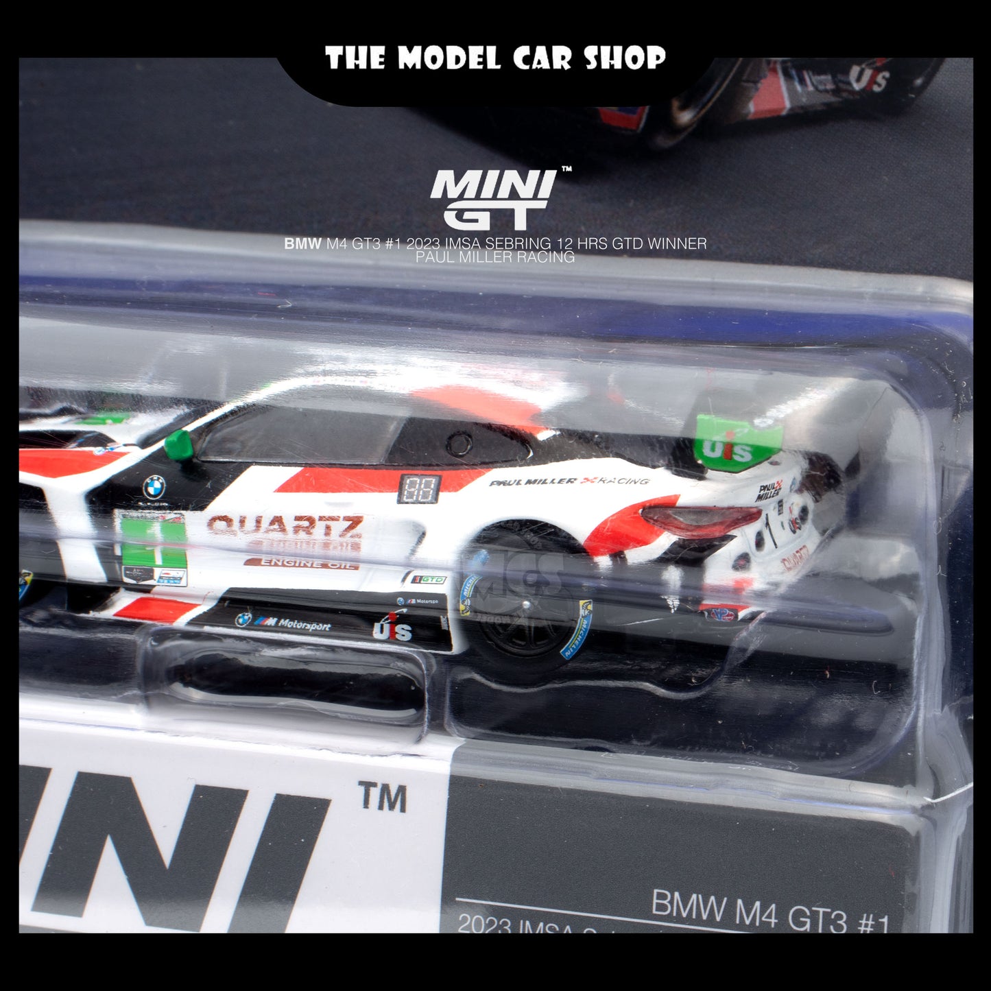 [MINI GT] BMW M4 GT3 #1 Paul Miller Racing IMSA 2023 Sebring 12 Hrs. GTD Winner (Mijo Exclusive)