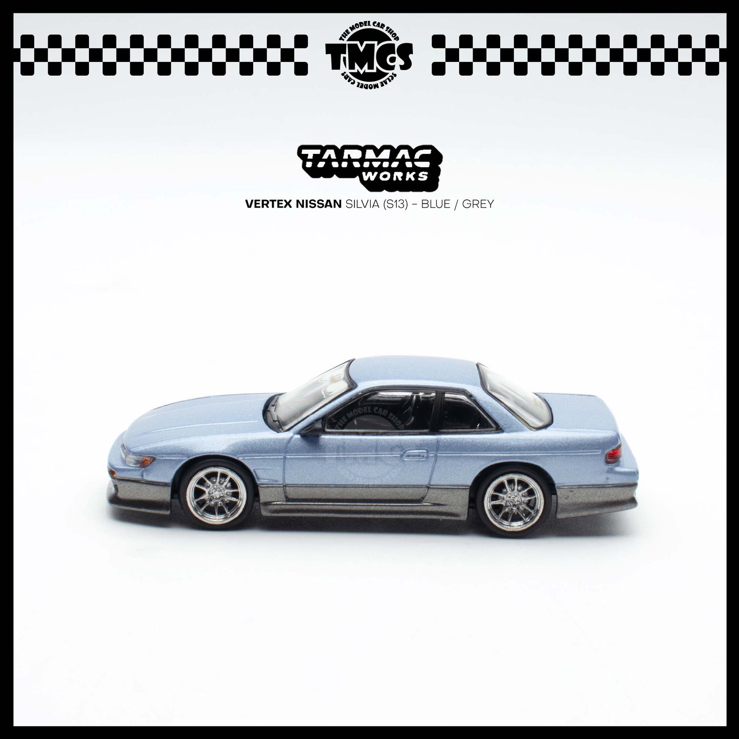 [Tarmac Works] 1:64 Vertex Nissan Silvia (S13) - Blue / Grey