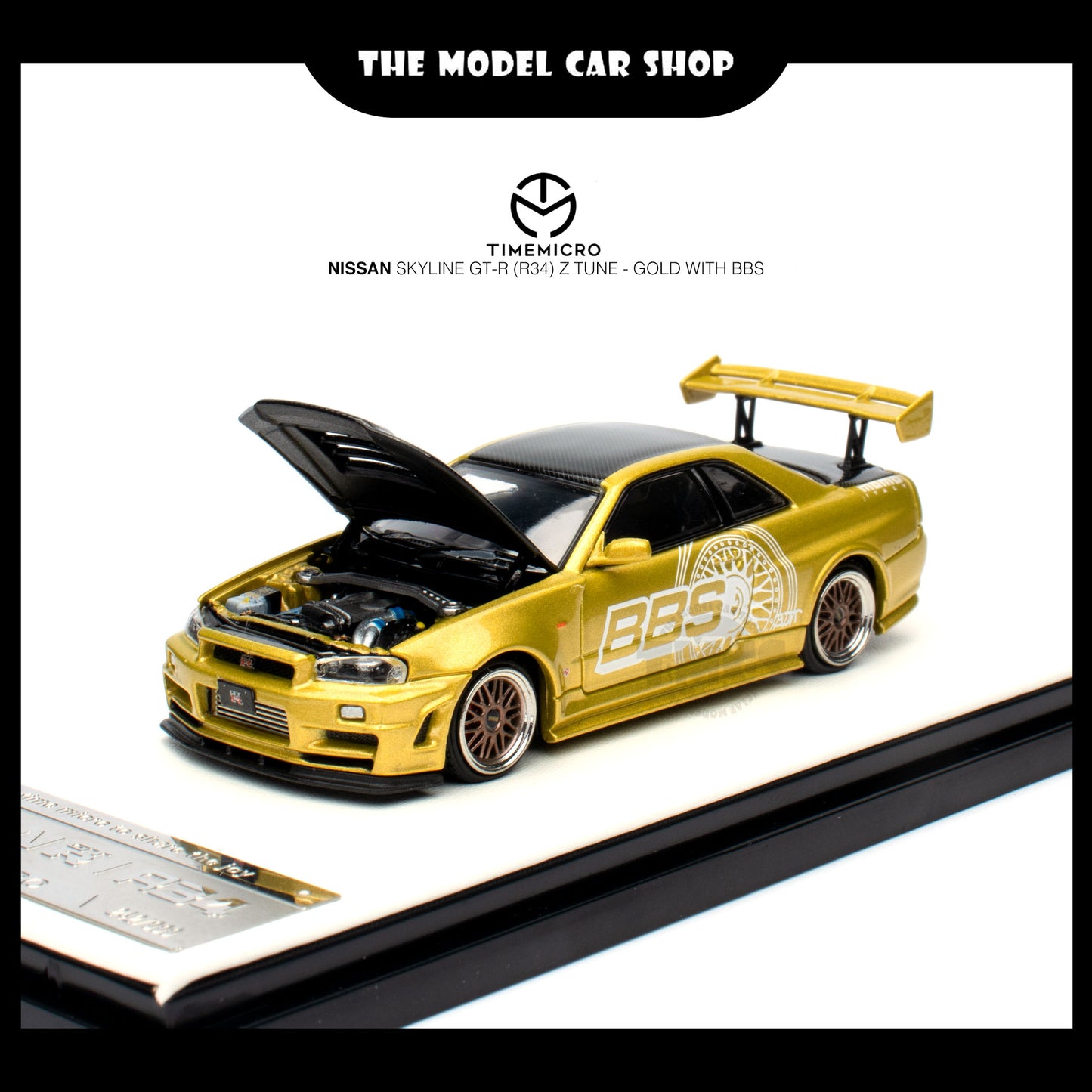[Time Micro] Nissan Skyline GT-R (R34) Z Tune - Gold with BBS