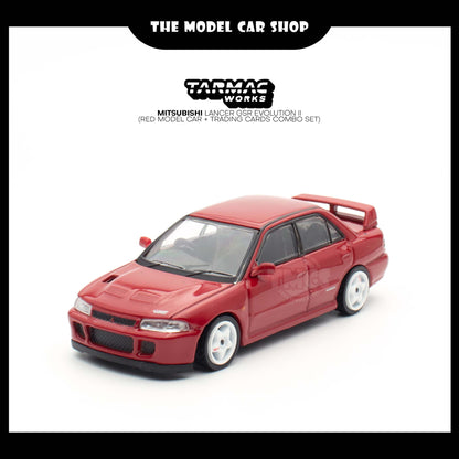 [Tarmac Works] Mitsubishi Lancer GSR Evolution II (Red Model Car + Trading Cards Combo Set)