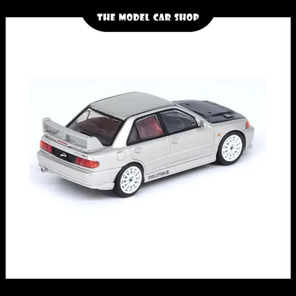 [INNO64] Mitsubishi Lancer Evolution lll Silver With Carbon Bonnet