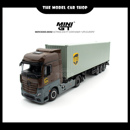 [MINI GT] Mercedes-Benz Actros  w/ 40 Ft Container " UPS Europe" (UNSEAL ITEM)