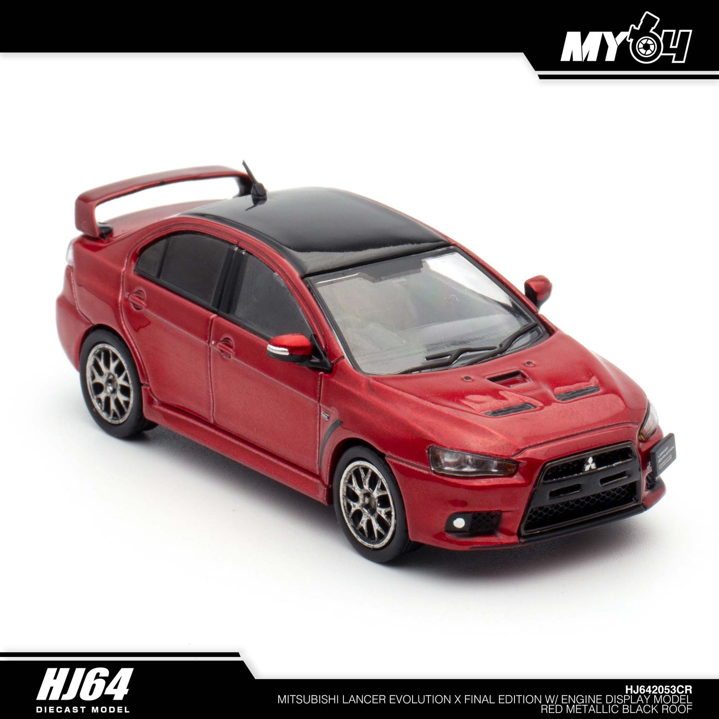 [Hobby Japan] Mitsubishi Lancer Evolution Ⅹ FINAL EDITION With Engine Display Model Black Roof - Red Metallic