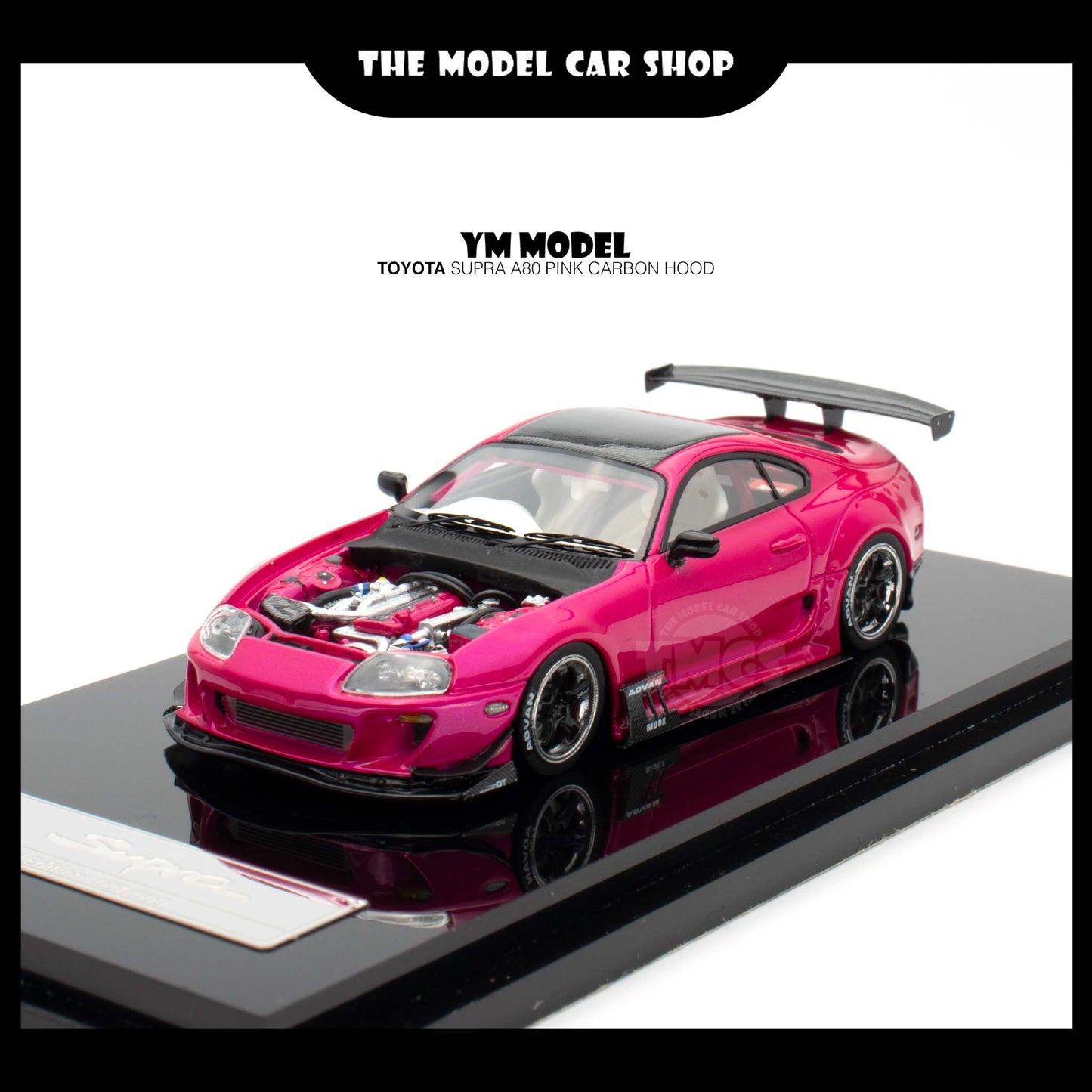 [YM Model] Toyota Supra A80 - Pink Carbon Hood