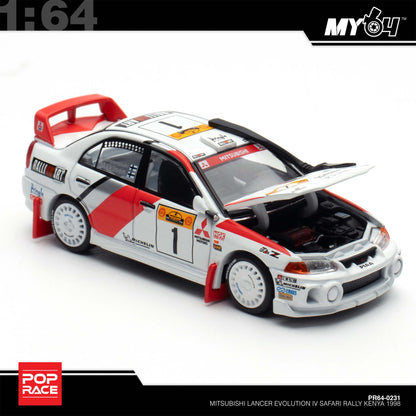 [Pop Race] 1:64 Mitsubishi Lancer Evolution IV Safari Rally Kenya 1998