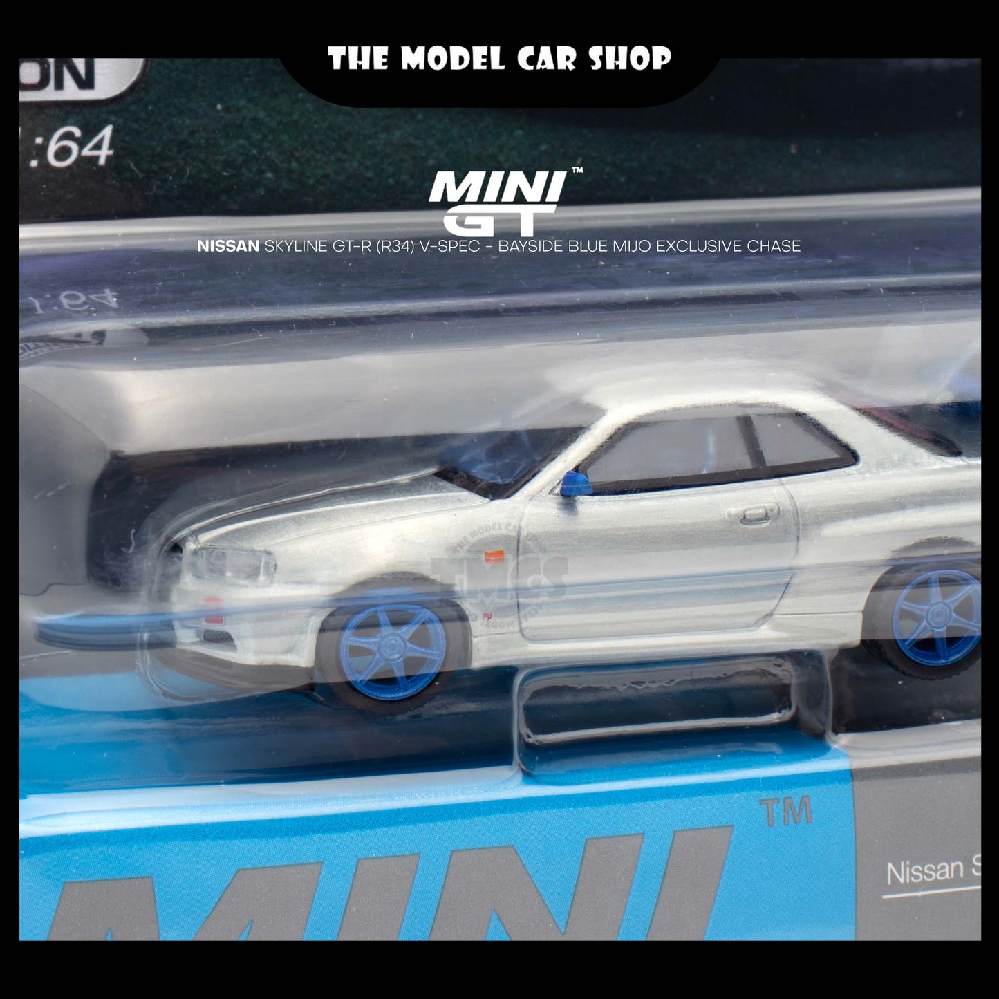 [MINI GT] Nissan Skyline GT-R (R34) V-Spec - Bayside Blue Mijo Exclusive