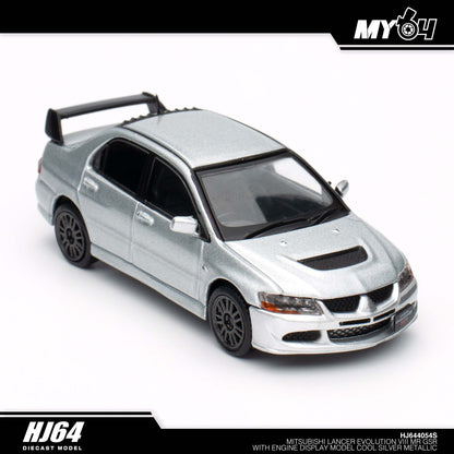 [Hobby Japan] Mitsubishi Lancer Evolution 8 MR GSR with Engine Display Model - Cool Silver Metallic