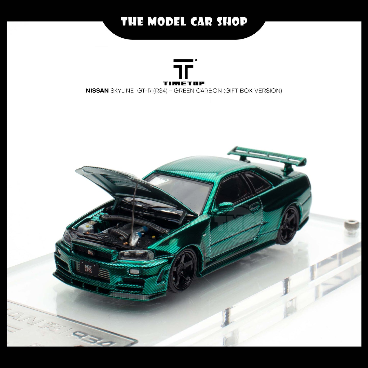 [Time Top] Nissan Skyline  GT-R (R34)- Green Carbon (Gift Box Version)