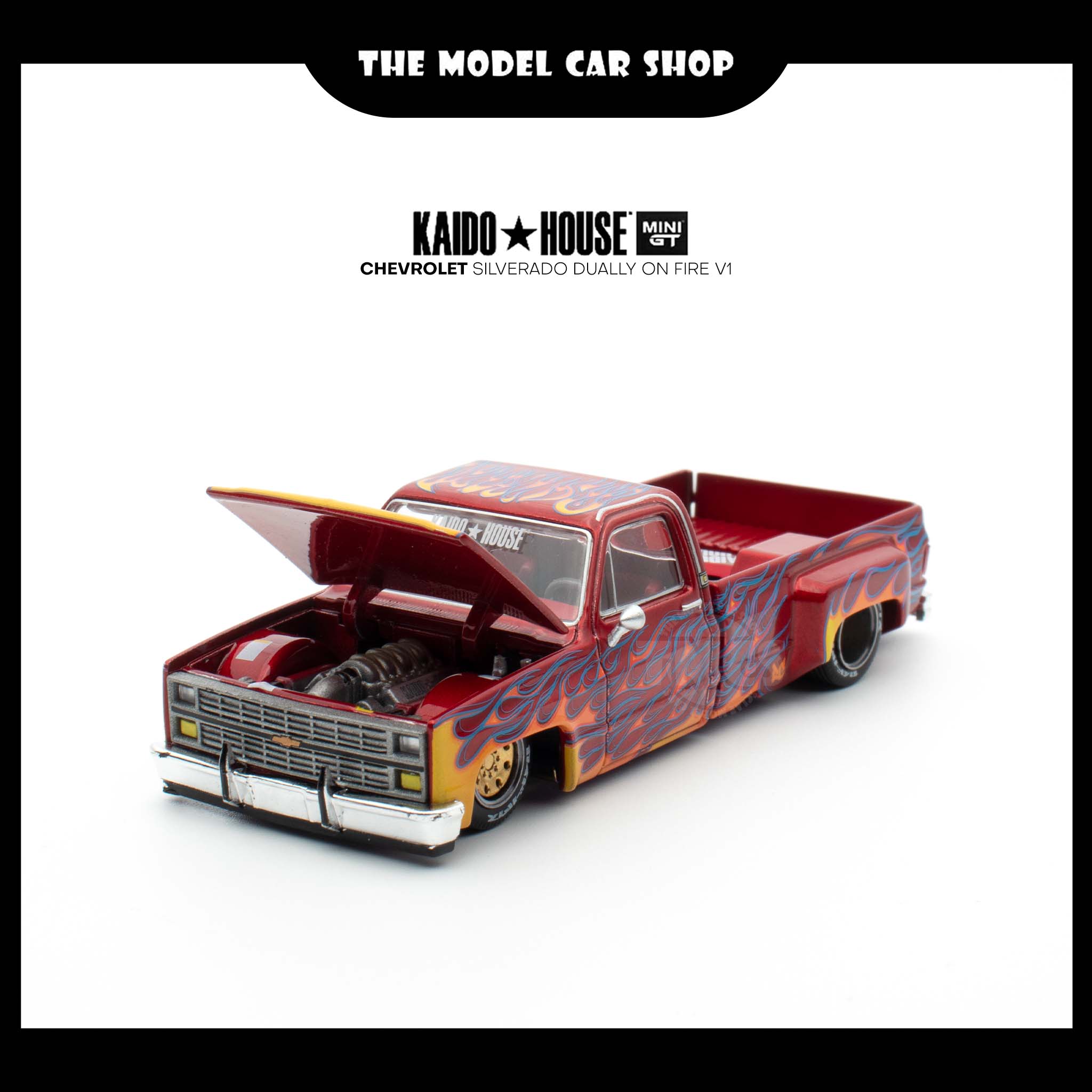 ミニカー KAIDO HOUSE Chevrolet Silverado Dually Diecast 164 | Kaido House Chevrolet Silverado Dually on Fire V1