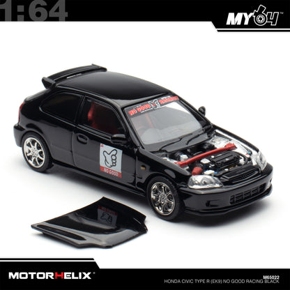 [Motorhelix] 1:64 Honda Civic Type R (EK9) NO GOOD Racing - Black
