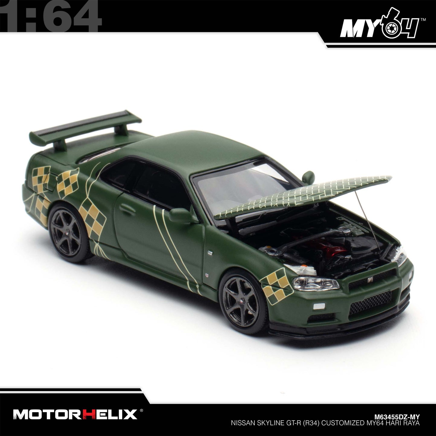 [Motorhelix] 1:64 Nissan Skyline GT-R (R34) Customized Hari Raya Special