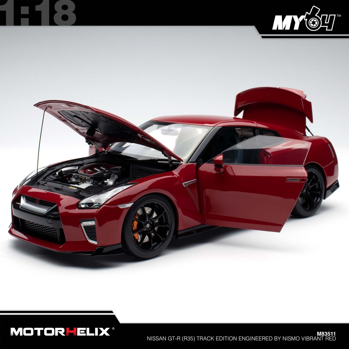 [Motorhelix] Nissan GT-R (R35) Track Edition Engineered By NISMO - Vibrant Red