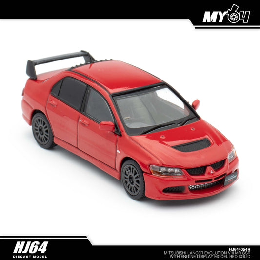 [Hobby Japan] Mitsubishi Lancer Evolution 8 MR GSR with Engine Display Model - Red Solid