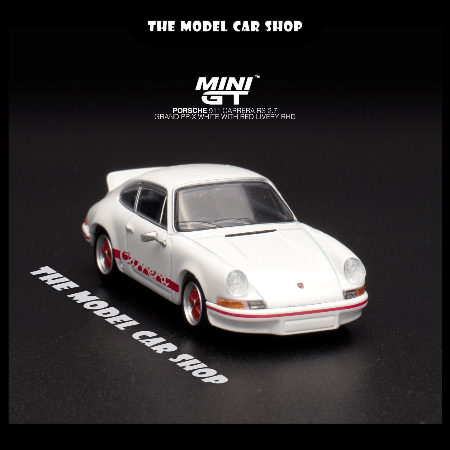 [Mini GT] Porsche 911 Carrera RS 2.7 Grand Prix White With Red Livery