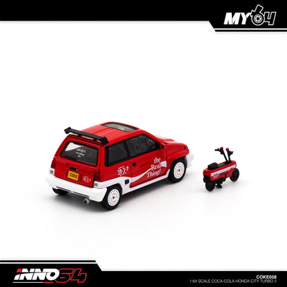 [INNO64] Honda City Turbo II "Coca-Cola" Livery With Motocompo