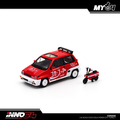 [INNO64] Honda City Turbo II "Coca-Cola" Livery With Motocompo