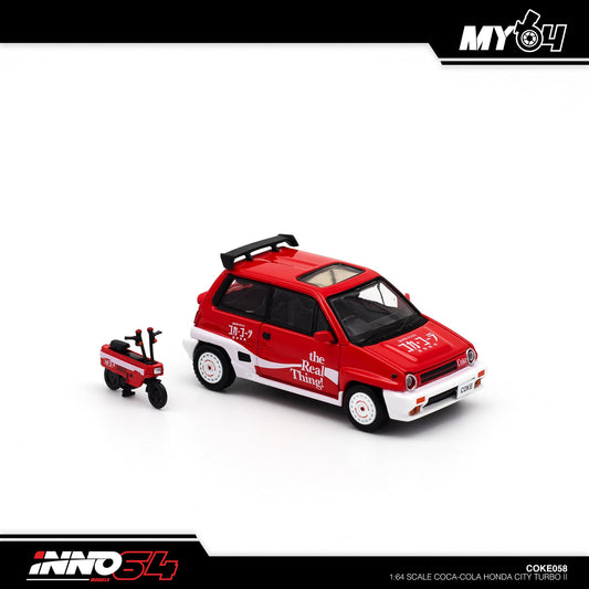 [INNO64] Honda City Turbo II "Coca-Cola" Livery With Motocompo