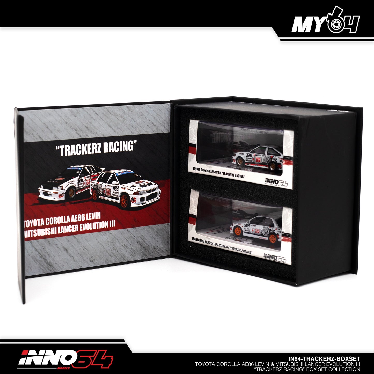 [INNO64] Toyota Corolla AE86 Levin & Mitsubishi Lancer Evolution III "Trackerz Racing" Box Set Collection