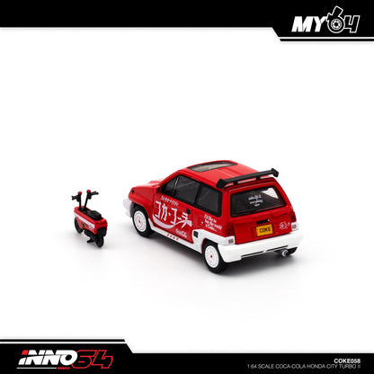 [INNO64] Honda City Turbo II "Coca-Cola" Livery With Motocompo