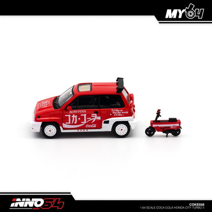 [INNO64] Honda City Turbo II "Coca-Cola" Livery With Motocompo