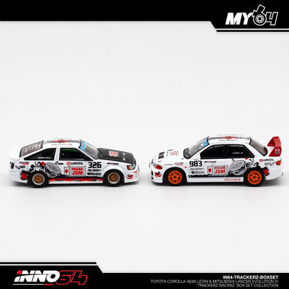 [INNO64] Toyota Corolla AE86 Levin & Mitsubishi Lancer Evolution III "Trackerz Racing" Box Set Collection