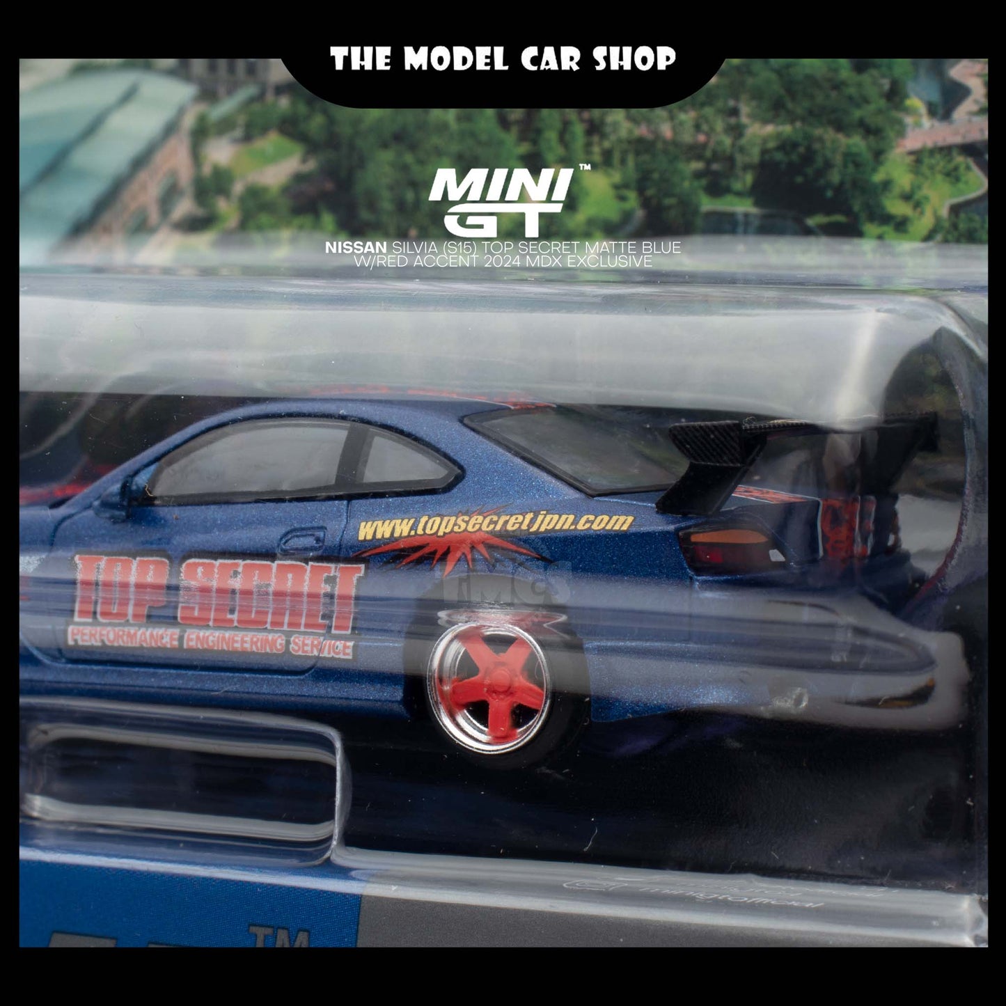 [MINI GT] Nissan Silvia (S15) Top Secret Matte Blue w/Red Accent 2024 MDX Exclusive