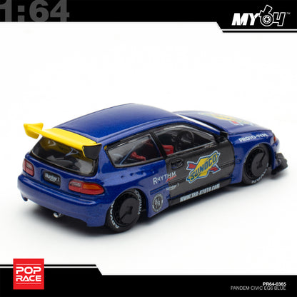 [Pop Race] 1:64 Pandem Civic EG6 - Blue/Black