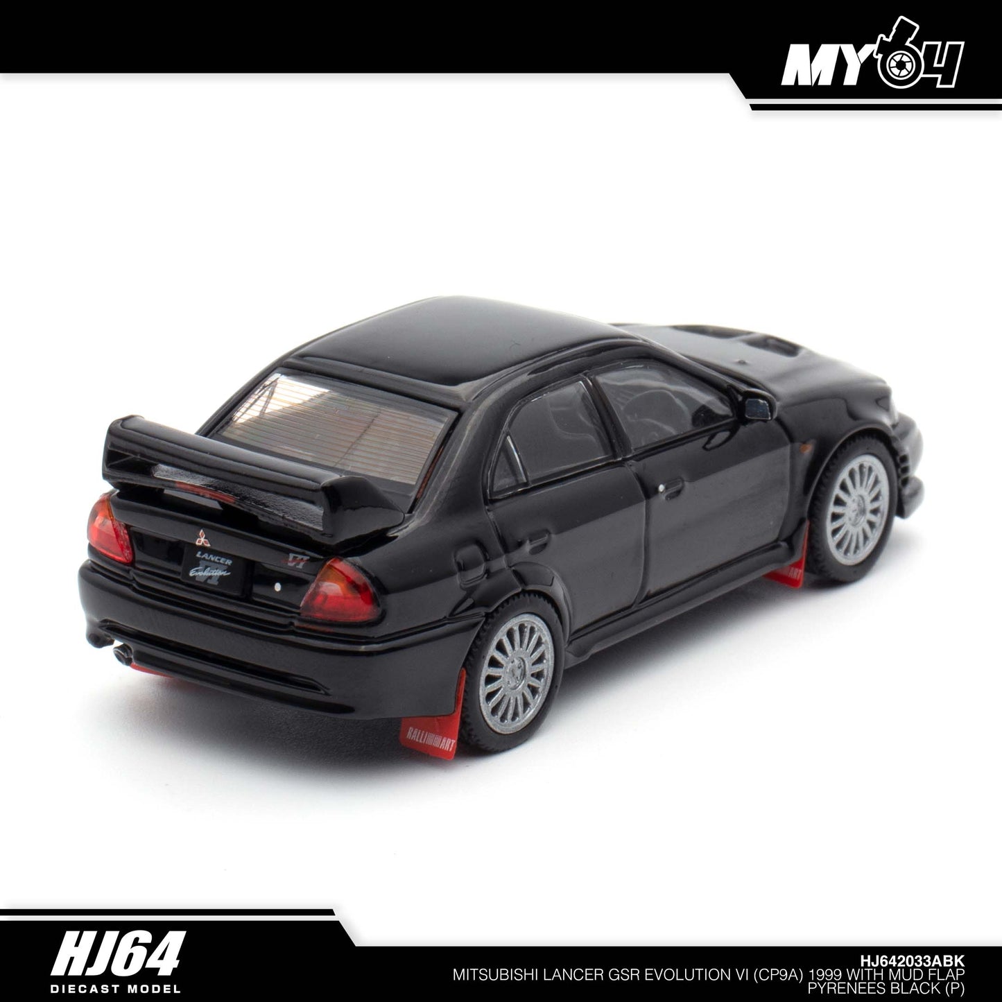 [Hobby Japan] Mitsubishi Lancer GSR Evolution 6 (CP9A) 1999 with Mud Flap - Pyreness Black