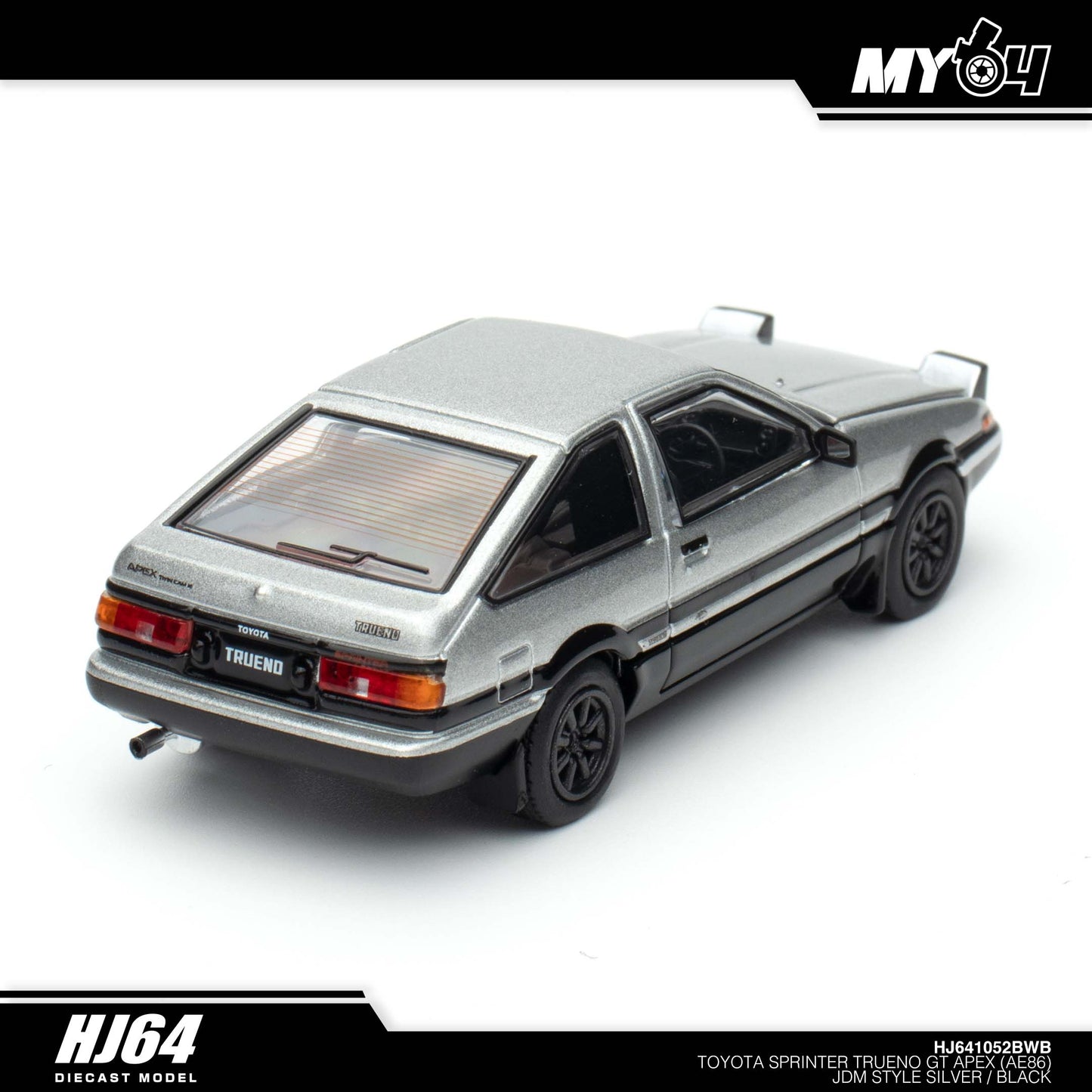 [Hobby Japan] Toyota SPRINTER TRUENO GT APEX (AE86) JDM Style ( Functional Engine Hood) - Silver / Black