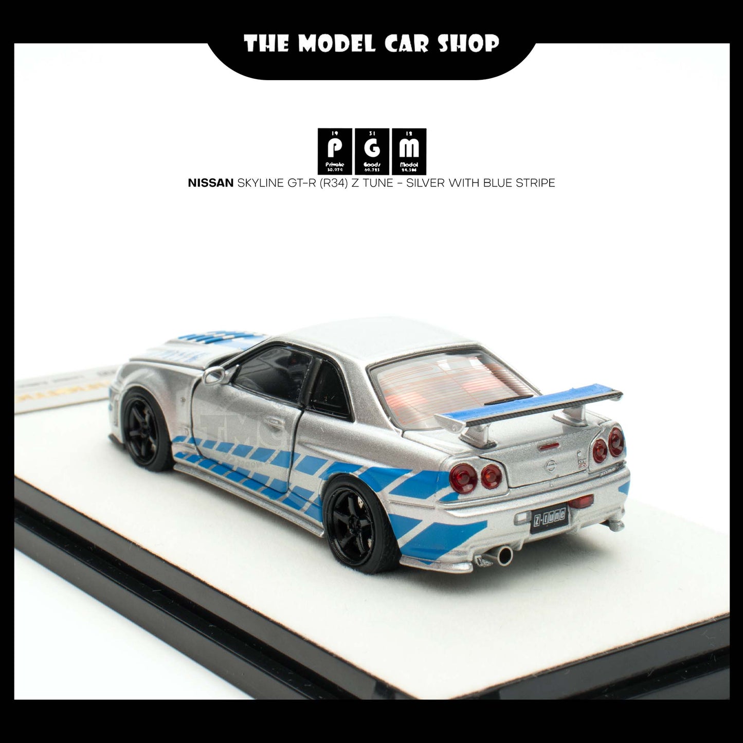 [PGM] Nissan Skyline GT-R (R34) Z Tune - Silver with blue Stripe