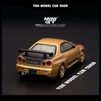 [MINI GT]  Nissan Skyline GT-R (R34)  Top Secret Gold JAPAN EXCLUSIVE